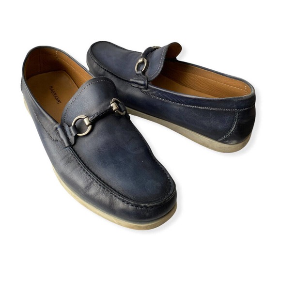 Magnanni Men’s Blue Casual Leather Slip On Sneakers Loafer Shoes Size 10.5 main image 8